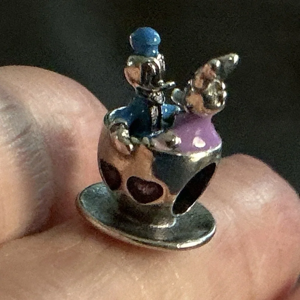 PANDORA Disney Parks Donald Daisy Duck Teacup Charm S925 ALE Sterling Silver